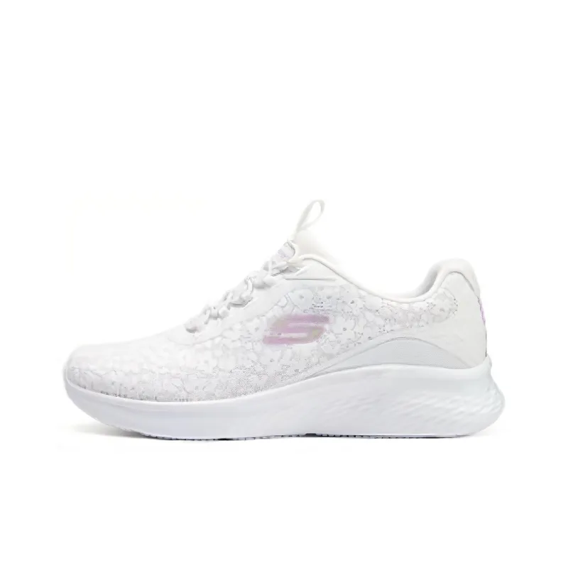 Skechers Cushioning, Wear Resistant Low Top Casual Running Shoes Women's White-0