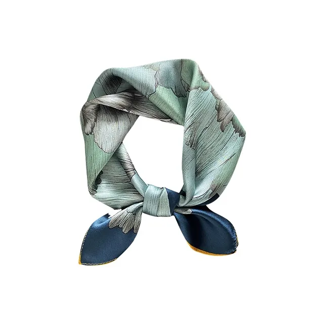 Narandu Silk Scarves Women's Turquoise, Yellow-0