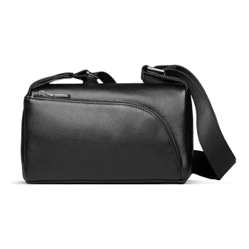 Old Man's Head Top Grain Cow Leather Clutch Regular Men's Black