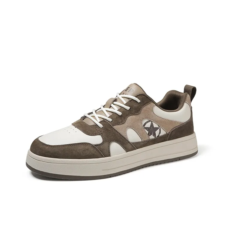 JEEP SPIRIT Anti-Slip Wear-Resistant Lightweight Breathable Low-Top Skateboard Shoes Men's Light Sandy-2