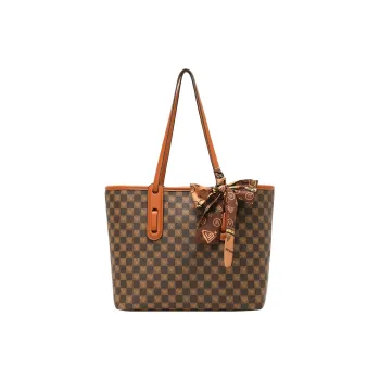 LUCKY DIAMOND PVC Combo Bag, Shoulder Bag Women's Coffee