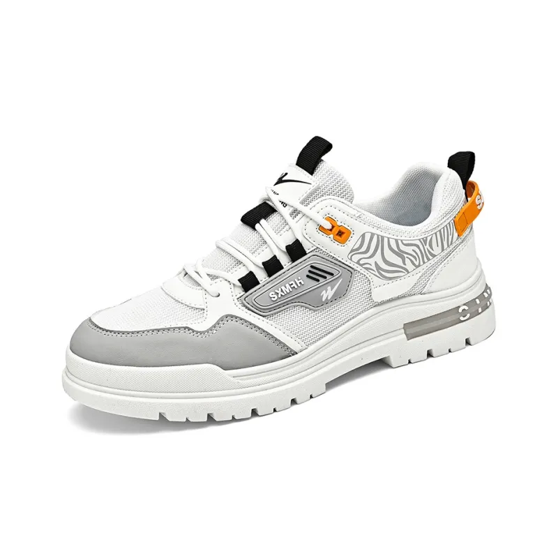 Binary Cushioning Wear Resistant Breathable Moisture Wicking Lightweight Rebound Low Top Casual Shoes Men's Gray White-2