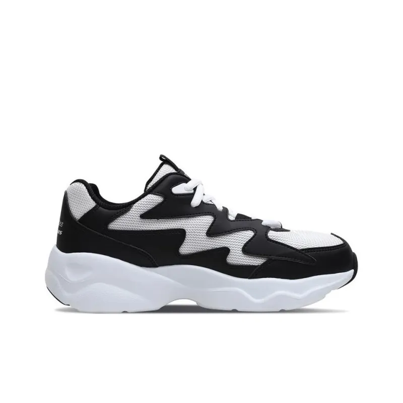 Skechers Anti-Slip Wear-Resistant Low-Top Casual Shoes Women's Black White-1