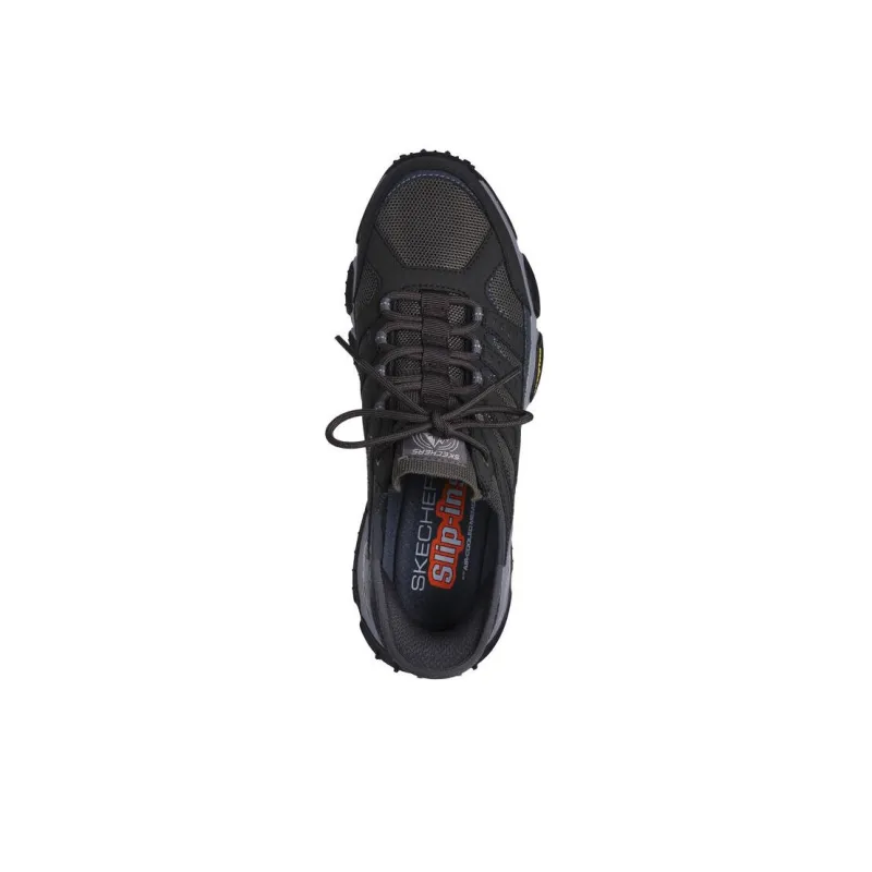 Skechers Cushioning Wear Resistant Low Top Running Shoes Men's Gray Black-3