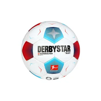 DERBYSTAR Derby Star Size 5 Soccer PU Hand Stitched Soccer Ball Unisex White Blue Red