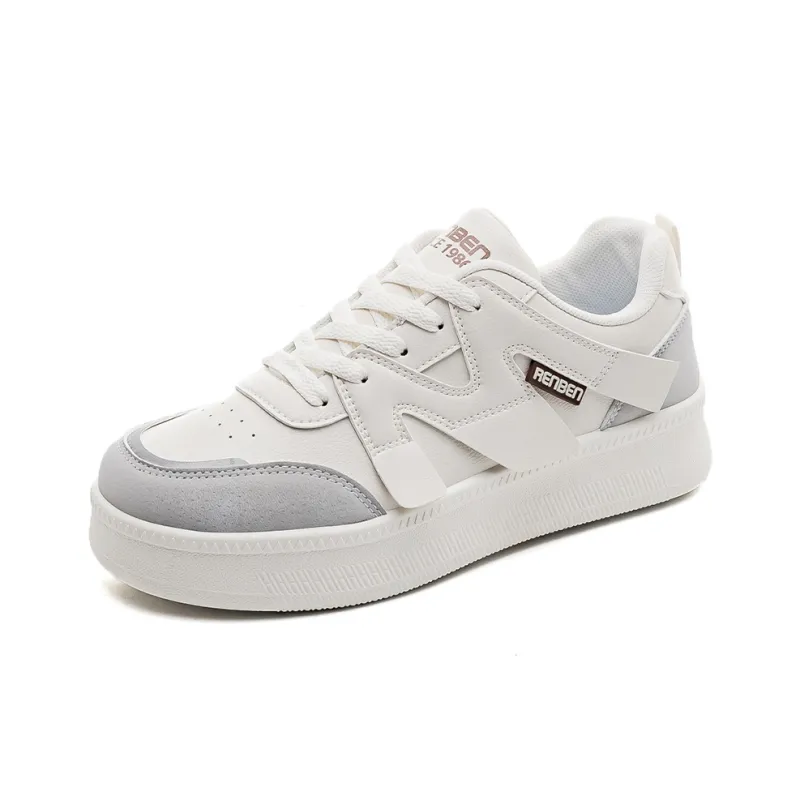 RENBEN Skateboard Shoes Unisex Low-Top Beige Gray EU 40 POIZON