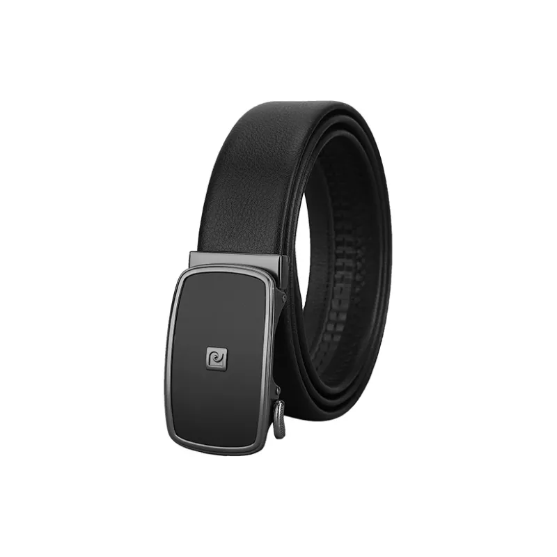 PIERRE CARDIN Stainless Steel Buckle Belt Men's Black 3.5cm-1