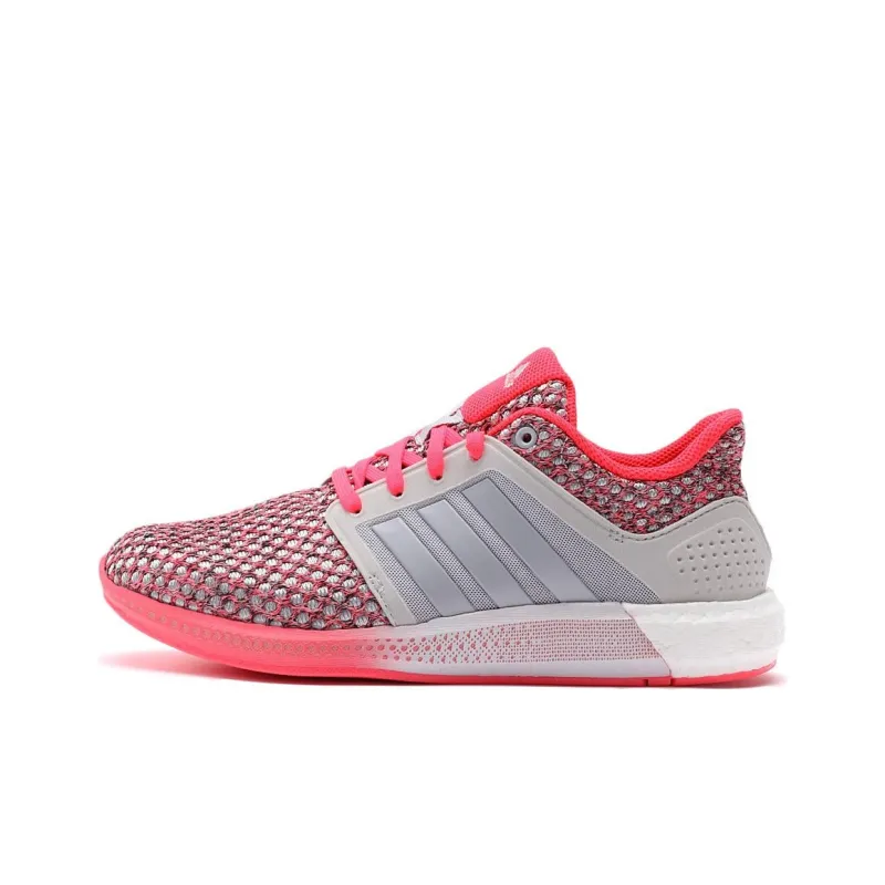 Adidas Cushioning Wear Resistant Low Top Running Shoes Women's Gray Red-0