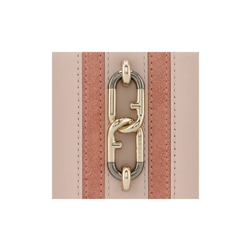 Furla Calfskin Wallet Mini Unisex Pink & Beige-4
