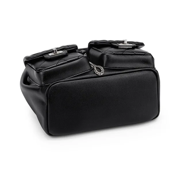 Simvay Clos PU Backpack Medium Size Women's Black-4