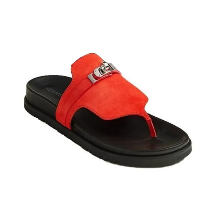 HERMES Empire Flip Flops Women's Red-2