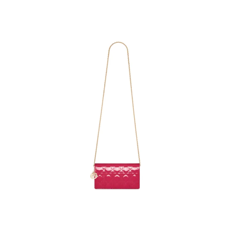 DIOR Lady Dior Calfskin Clutch Women's Pink-1