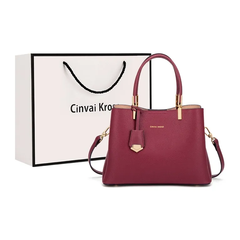 Simvay Clos Cow Leather One Shoulder Handbags Medium Size Women's Blue/Black/Burgundy-6