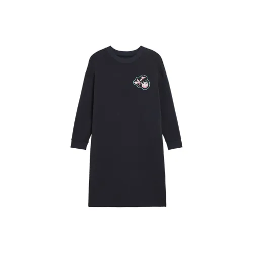 Asuka and new sake Long-Sleeved Dresses Women's Navy Blue