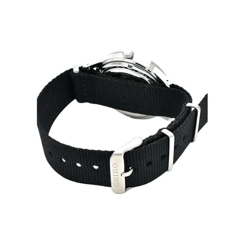 SEIKO Presage Series Mechanical Movement Nylon Strap Watch Men's Watches Black Dial SARY197-1