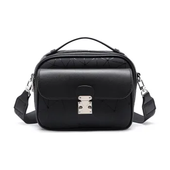 Slazenger PU Handbag Shoulder Bag Crossbody Bag Medium Size Unisex Graphite Black