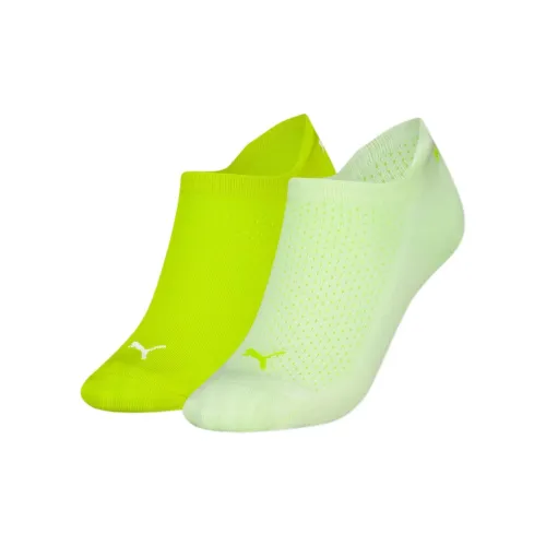 PUMA Lot De 2 Paires De Chaussettes Ankle Socks Women's 2 Pack Yellow+Light Green