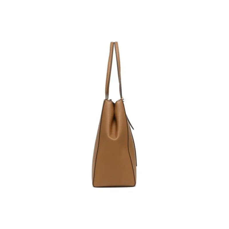 TORY BURCH TB Emerson Cow Leather Tote Bag Shopping Bag Shoulder Bags Handbags Large Size Women's Caramel Brown-5