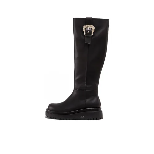 VERSACE JEANS Couture Baroque-buckle Knee-high Boots