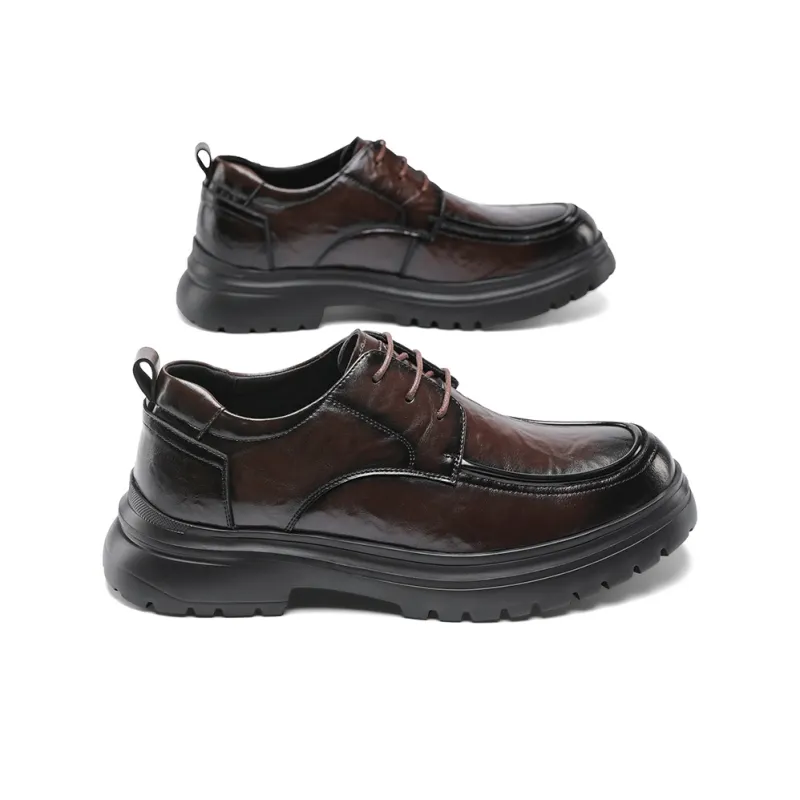 G.N.SHIJIA Dress Shoes Men Low Top Black/Brown-13