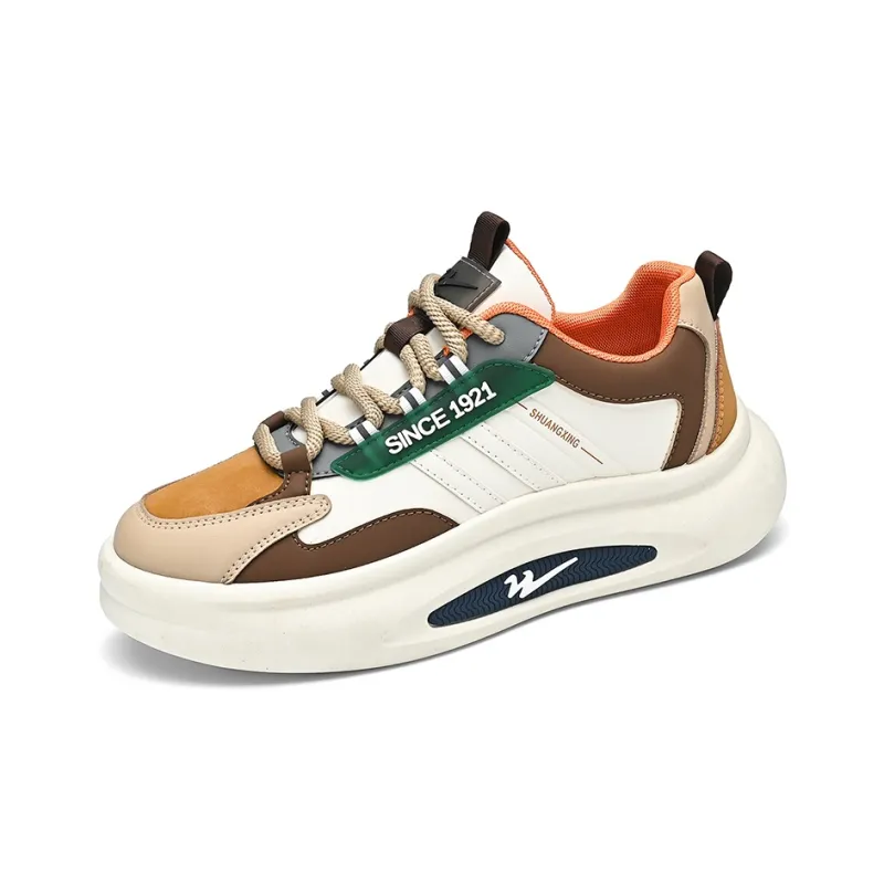 Binary Cushioning Abrasion Resistant Support Lightweight Rebound Low Top Casual Shoes Men's Beige Brown-2