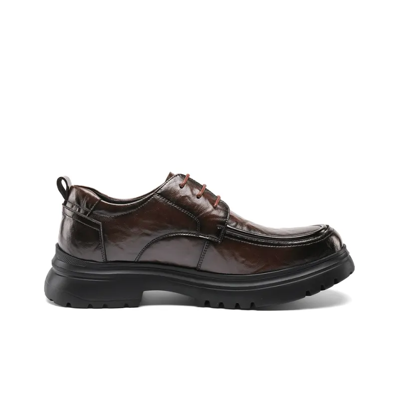 G.N.SHIJIA Dress Shoes Men Low Top Black/Brown-12