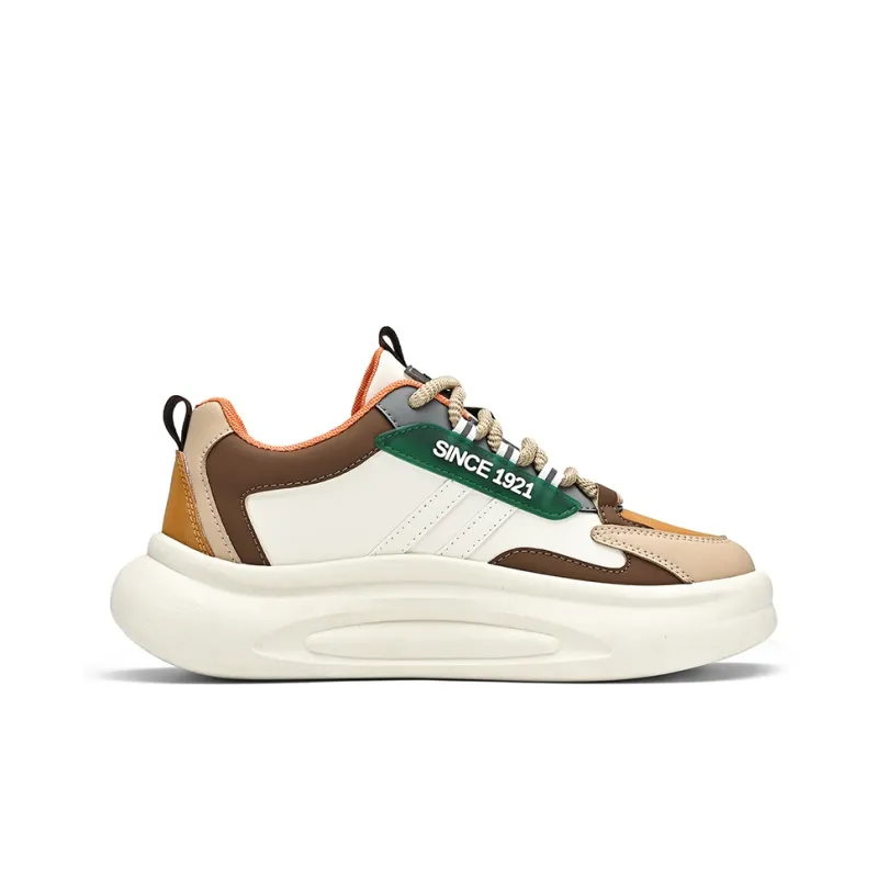 Binary Cushioning Abrasion Resistant Support Lightweight Rebound Low Top Casual Shoes Men's Beige Brown-1