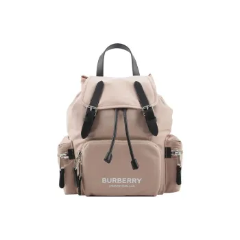 Burberry Nylon With Calfskin Backpack Unisex Rose Pink