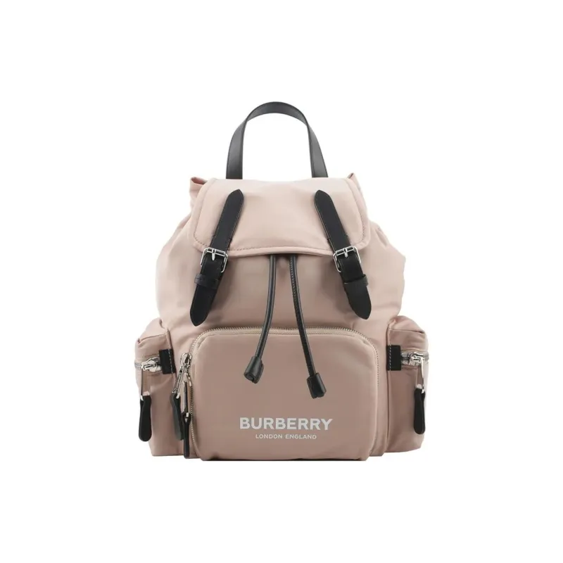 Burberry Nylon With Calfskin Backpack Unisex Rose Pink-0