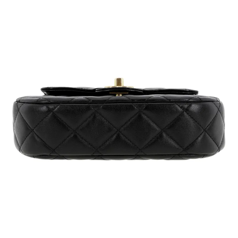 CHANEL Sheepskin Shoulder Bag, Crossbody Bag, Handbag Medium Size Women's Black-2