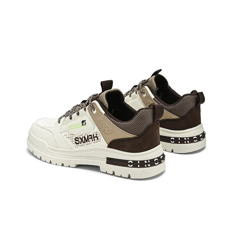 Binary Anti Slip Wear Resistant Waterproof Breathable Height Increasing Low Top Casual Shoes Men's Beige Brown-3