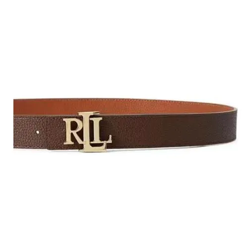 Polo Ralph Lauren Logo Decoration Leather Belts Men's Brown Width 3.2CM-2