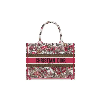 DIOR BookTote Canvas Tote Bag Shopping Bag Canvas Bag Handbags Medium Size Women's Multicolor