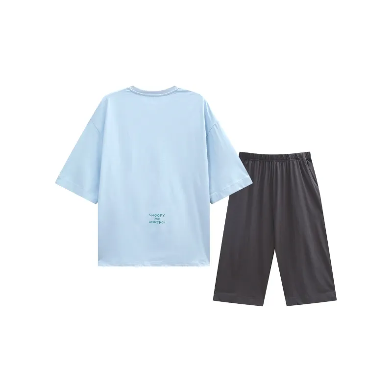 YSO x SNOOPY Pajama Set Unisex Moon Blue-1