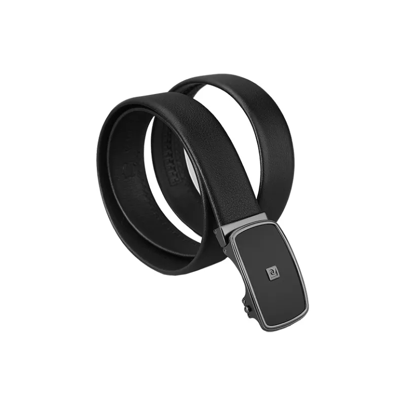 PIERRE CARDIN Stainless Steel Buckle Belt Men's Black 3.5cm-2