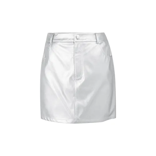 3COLOUR Casual Short Skirts Women's Silver