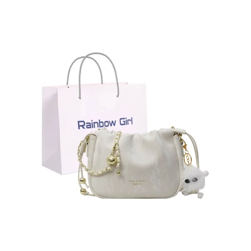 Rainbow Girl PU Shoulder Bag Regular Women's Green/Pink/Ecru/Black-14