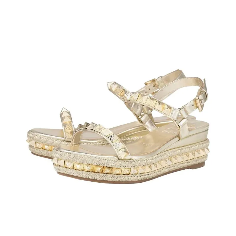 CL Pyraclou One Strap Sandals Women's Gold-2