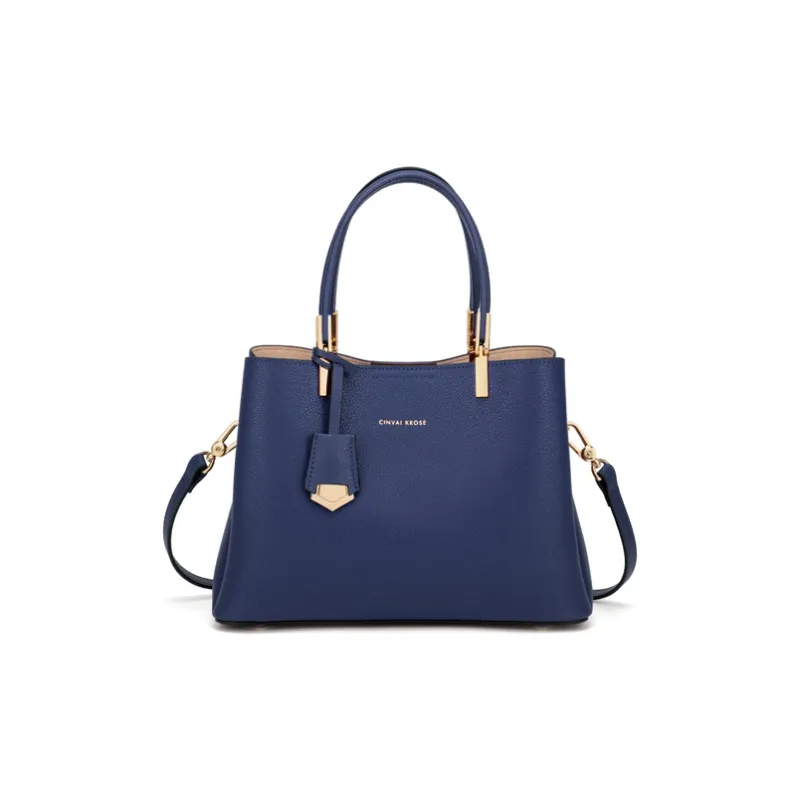 Simvay Clos Cow Leather One Shoulder Handbags Medium Size Women's Blue/Black/Burgundy-1