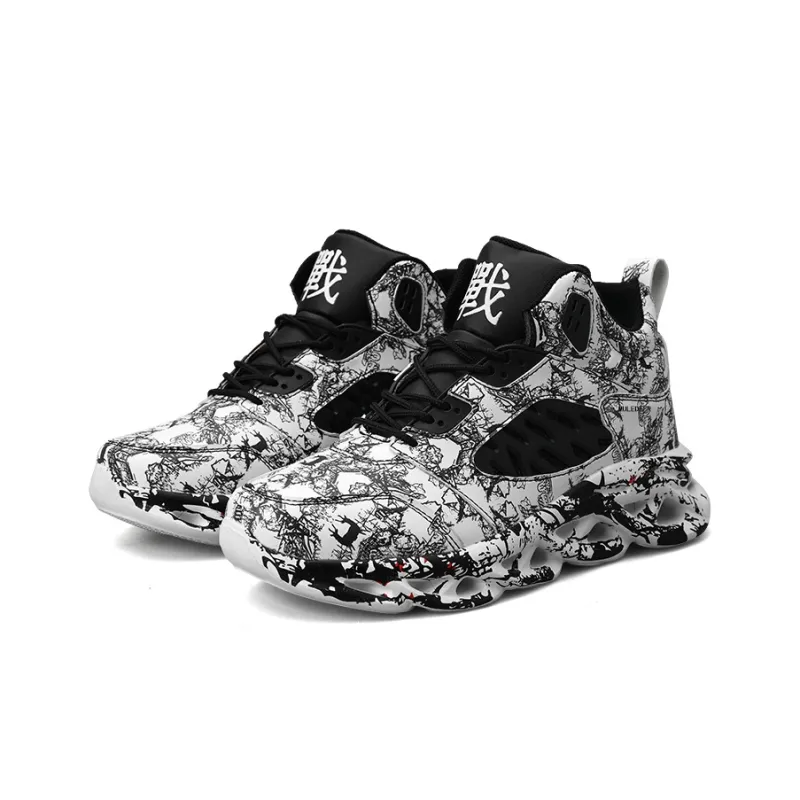 Black tailed Deer Slip Resistant And Breathable High Top Basketball Shoes Men's-2