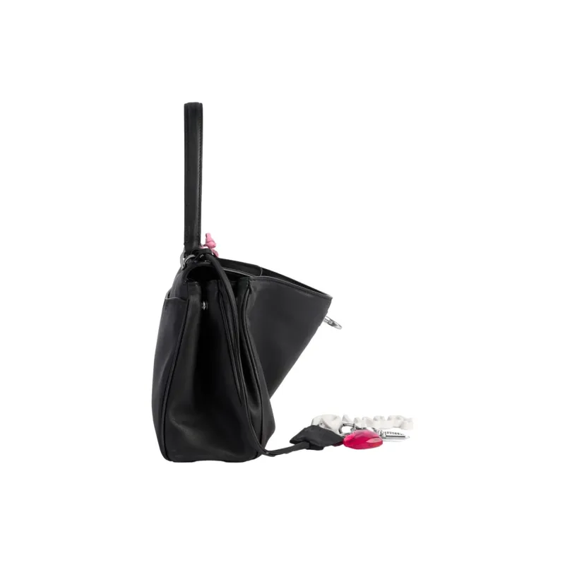 Balenciaga Cow Leather One Shoulder Handbag Small Size Unisex Black-2