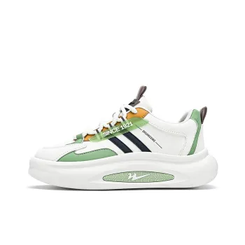 Binary Casual Shoes Men Low Top White Green