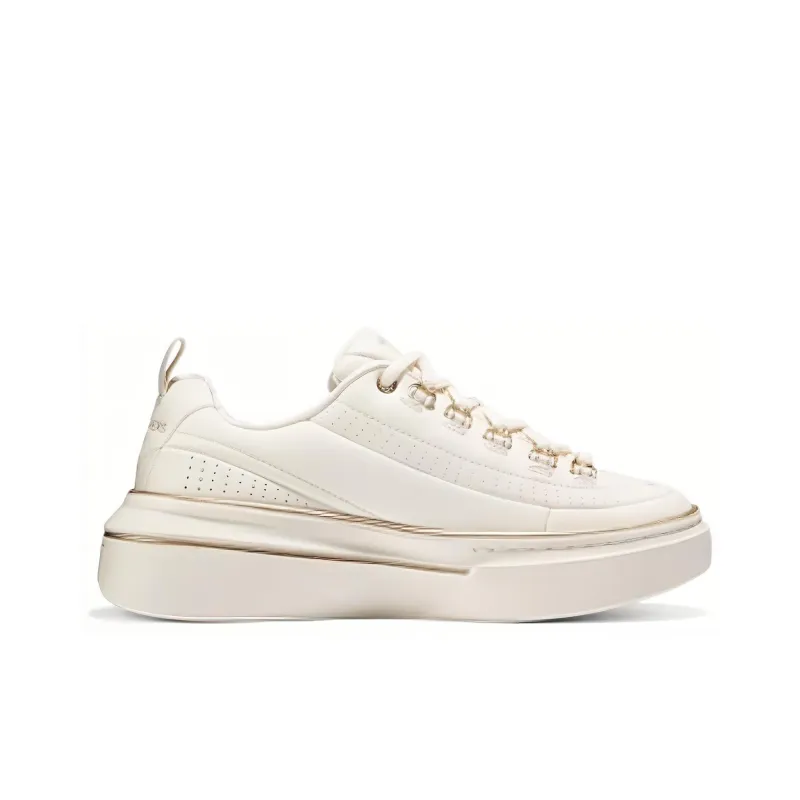 Skechers Cushioning Wear Resistant Low Top Skateboard Shoes Women's Natural Gold-1
