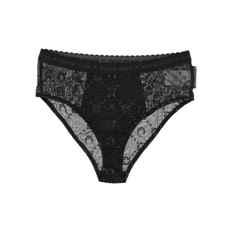 Marine Serre Moon Pattern Mesh Glitter Briefs-0