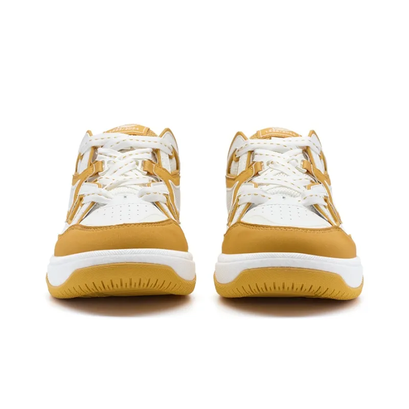 XTEP Kailang CTR Cushioning Wear-Resistant Low-Top Skateboard Shoes Women's Licorice Yellow Sail White-5