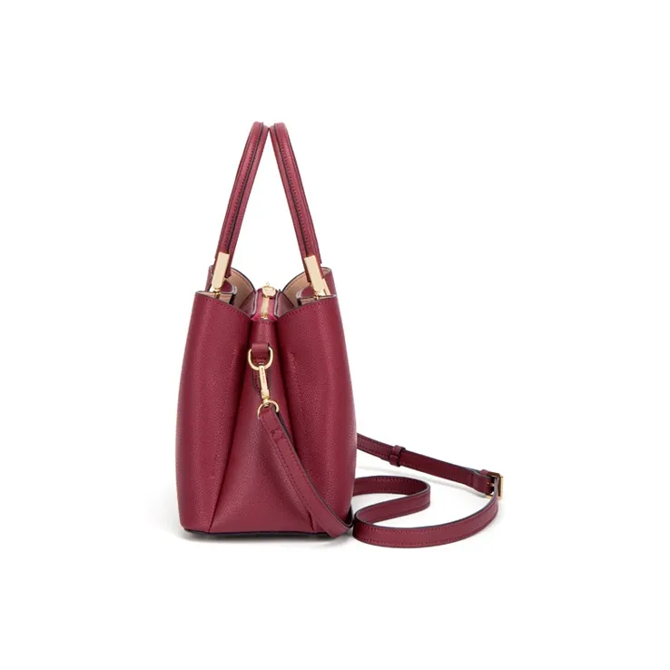Simvay Clos Cow Leather One Shoulder Handbags Medium Size Women's Blue/Black/Burgundy-10