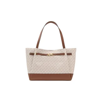 MICHAEL KORS Artificial Leather Tote Bag Shopping Bag Shoulder Bag Handbag Large Size Women's Vanilla & Acorn Brown