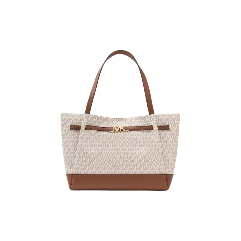 MICHAEL KORS Artificial Leather Tote Bag Shopping Bag Shoulder Bag Handbag Large Size Women's Vanilla & Acorn Brown-0