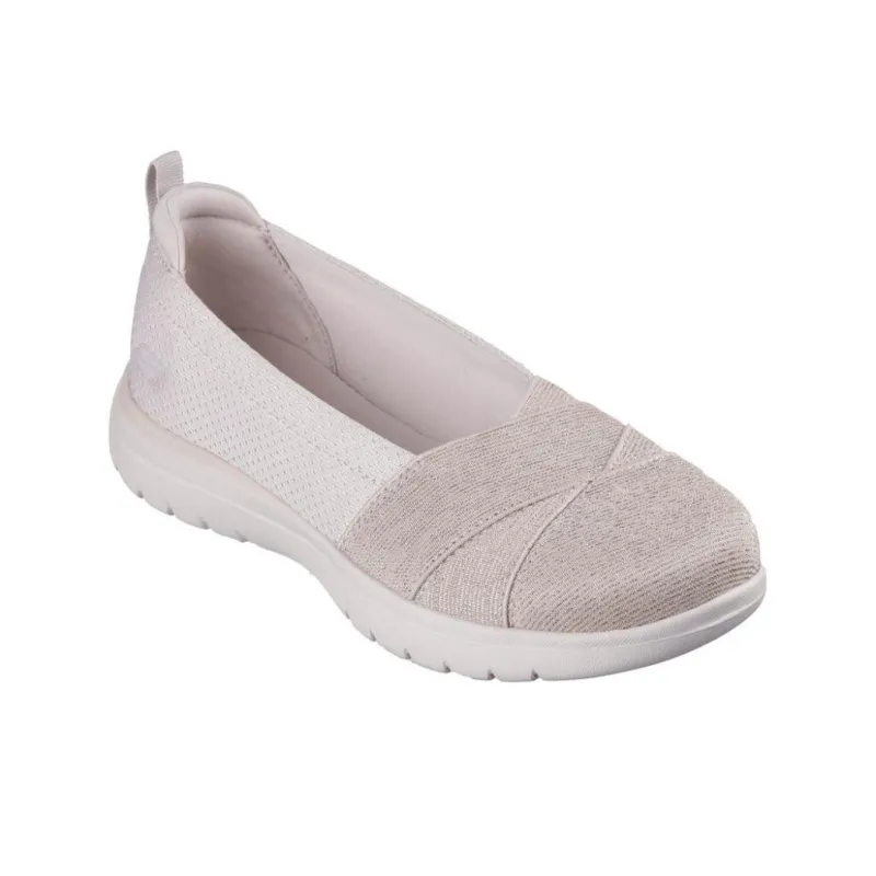 Skechers On The GO Fle Slip Resistant, Abrasion Resistant, Breathable Low Top Casual Shoes Women's Beige-2