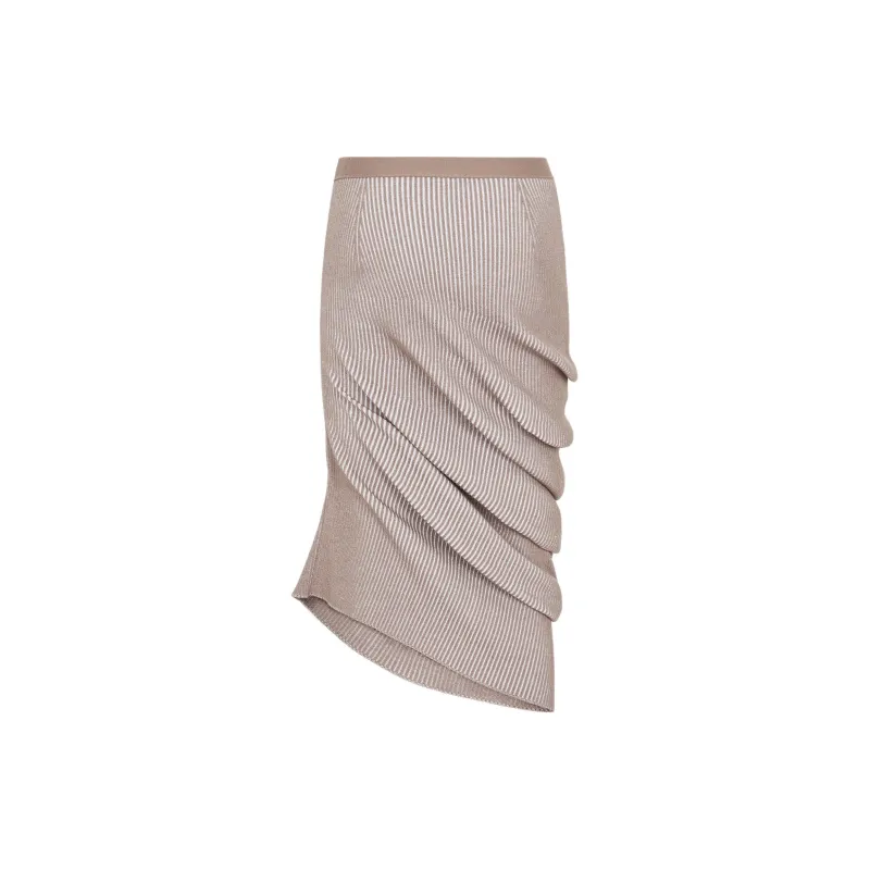 FENDI Asymmetric Draped Ribbed Skirt-1